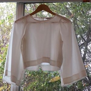 White Zara cropped blouse nwot